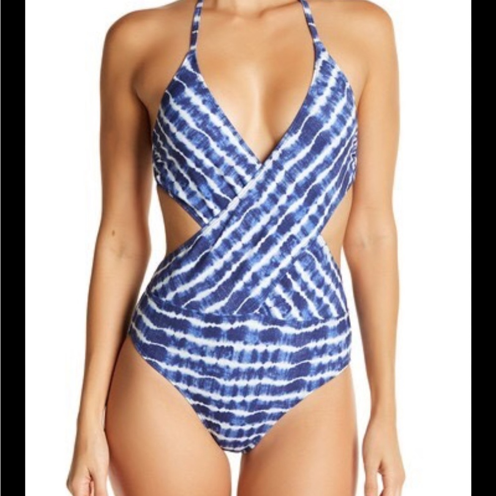 Tory Burch Tie- Dye Wrap One piece Swimwear